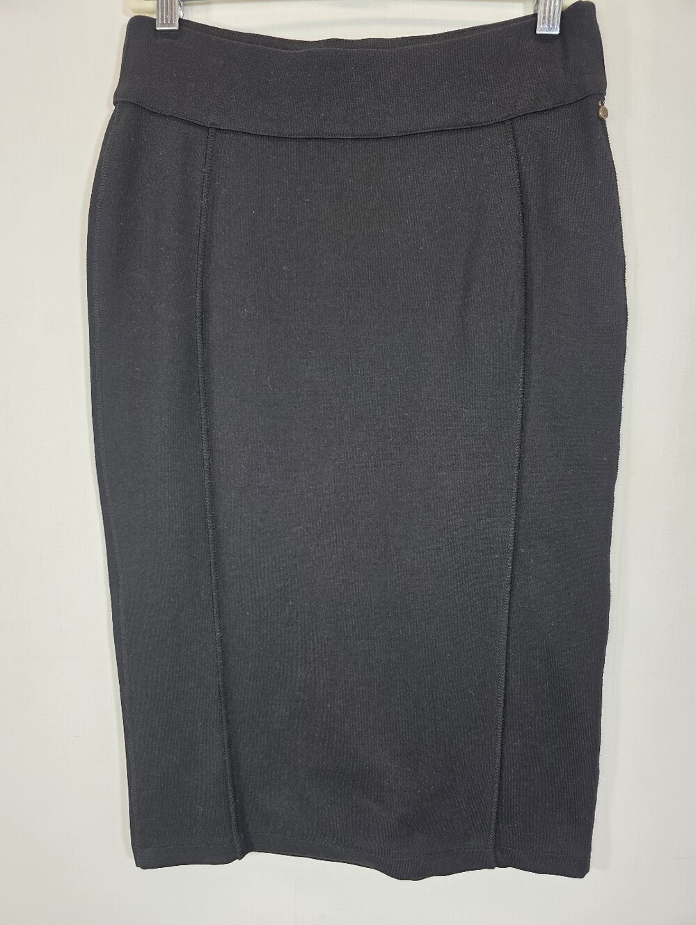 DEPT Black Stretch Knit Pencil Skirt Seam Detail Size L